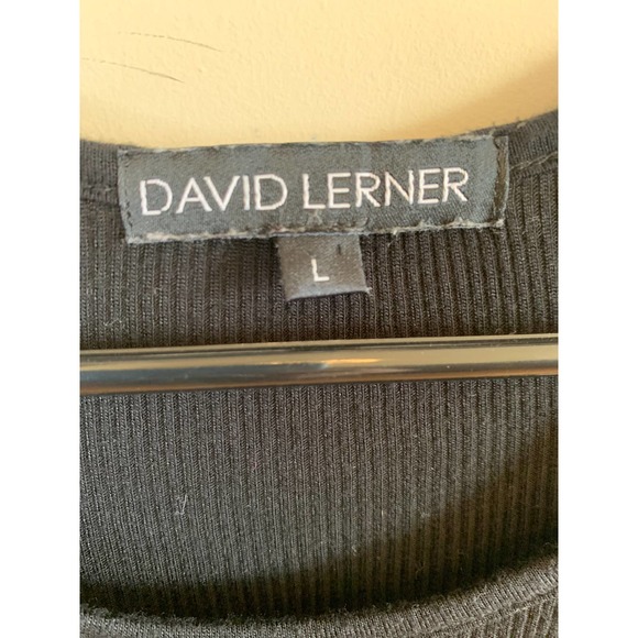 Revolve David Lerner Racer Front Tank Ribbed Black Top Size L - Picture 4 of 6